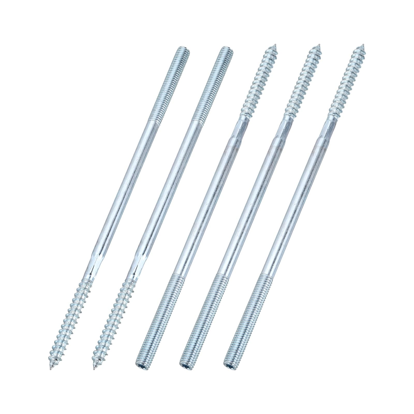 sourcing map M8 Hanger Bolts, 7.87"(200mm) Length Double Headed Hanger Bolts 0.31"(8mm) Wood Dowel Screw Self-Tapping Threaded Rods Screw for Assembling Wood Furniture Joint, Pack of 5
