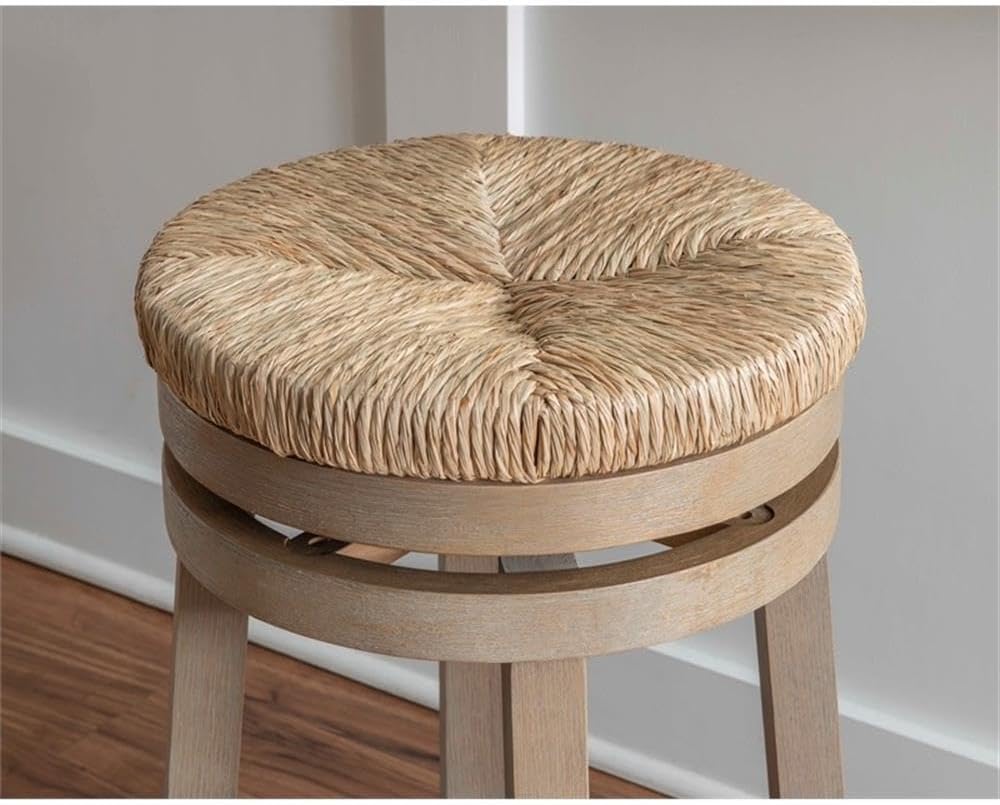 Powell Furniture Linon Maya 25" Wood Swivel Counter Stool in Natural Brown