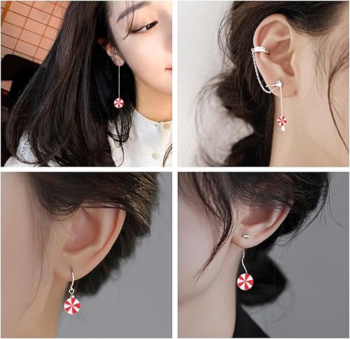 Miniatura 8 de 200 cuentas de arcilla de caramelo de Navidad, cuentas espaciadoras para pulseras, aretes, joyería, collares, llaveros de resina, regalo de