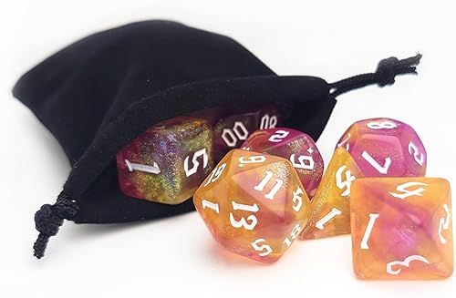 Vista 73 de DND - Juego de 7 dados poliédricos pastel únicos para D&D, Calabozos y Dragones, juegos de rol, RPG, accesorios MTG - Juego de sistema D20