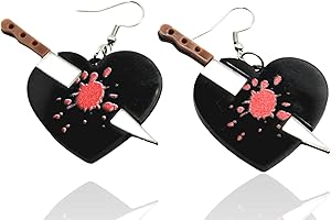 Stabbed in The Heart Bloody Knife Earrings: A Fatal Fashion Statement