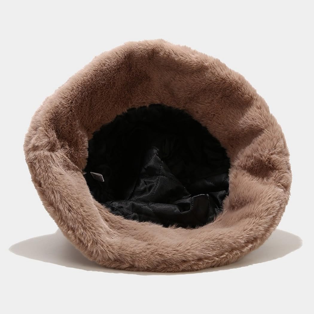 Quanhaigou Winter Faux Fur Bucket Hat,Fuzzy Warm Hat for Women Men, Fluffy Fisherman Cap - Image 5