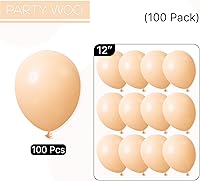 Vista 6 de PartyWoo Nude Balloons 100pcs 12 Inch Apricot Boho Fall Neutral Latex Helium Balloons for Graduation Wedding Anniversary Birthday Boy Baby Shower