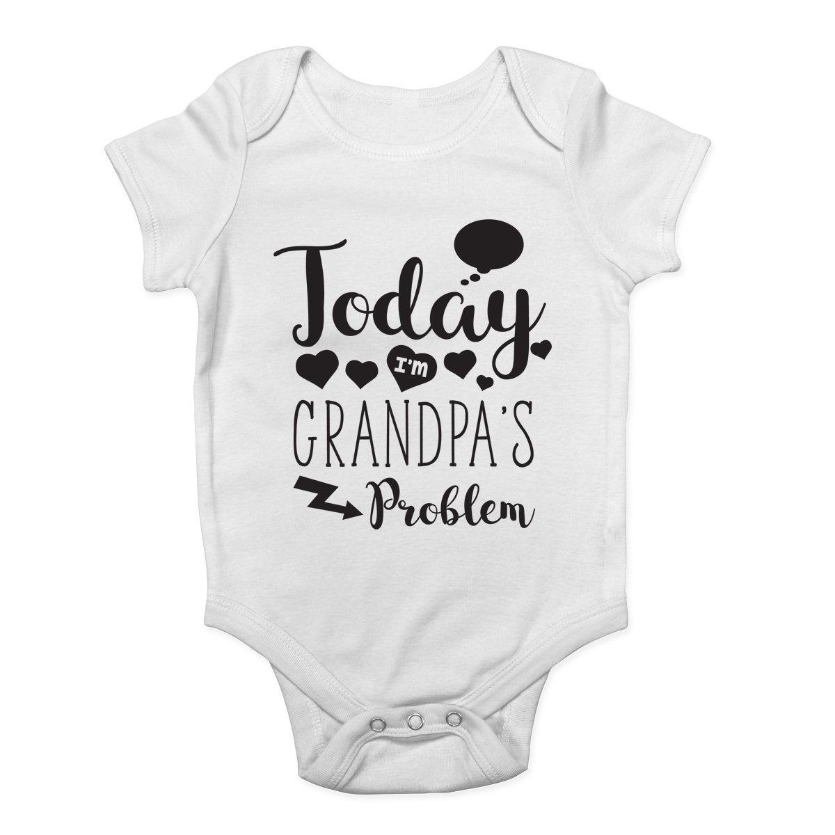 Today I'm Grandpa's Problem Funny Cute Boys and Girls Baby Vest Bodysuit White