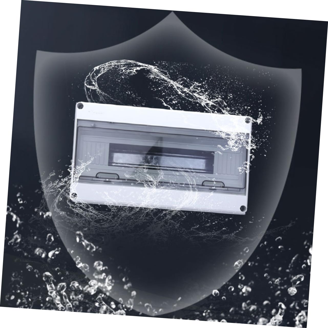 Uonlytech 18-Circuit Waterproof Plastic Power Distribution Box Weatherproof Electrical Junction Box for Outdoor Use Dustproof Breaker Cover