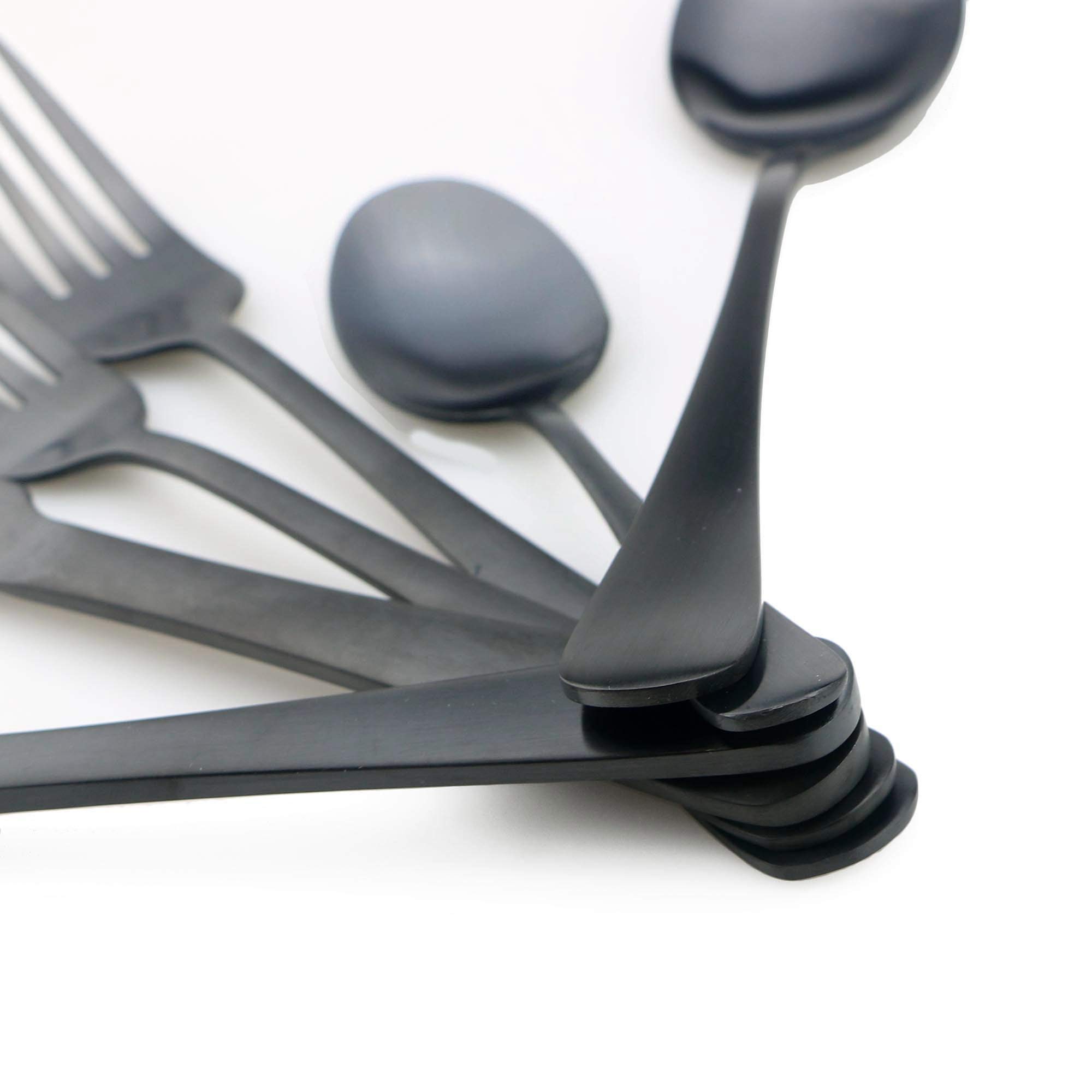 Besteck-Set, Edelstahl, matt, 20-teilig schwarz