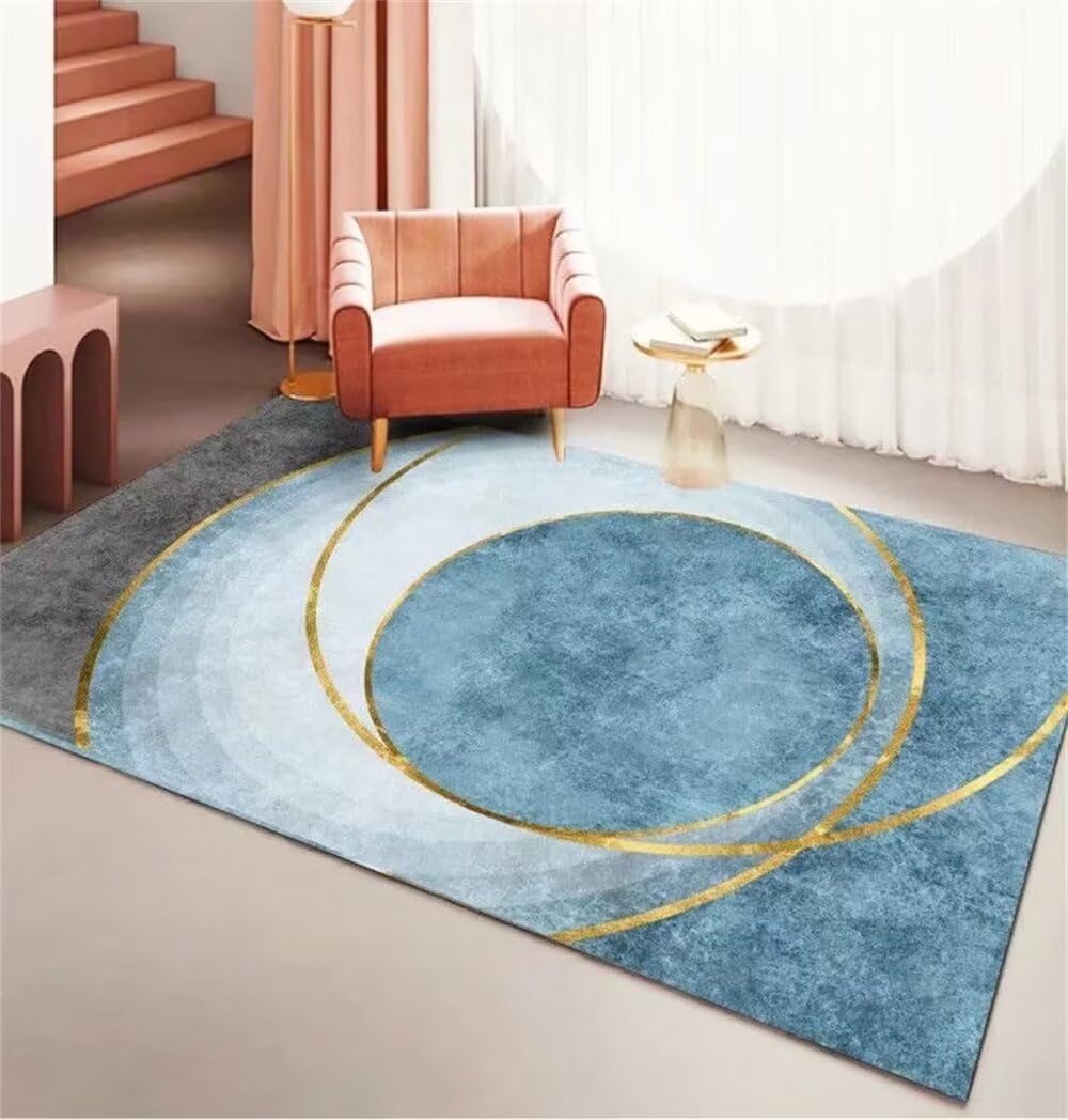Tapis de chambre à coucher gris-bleu facile à nettoyer pour adulte
