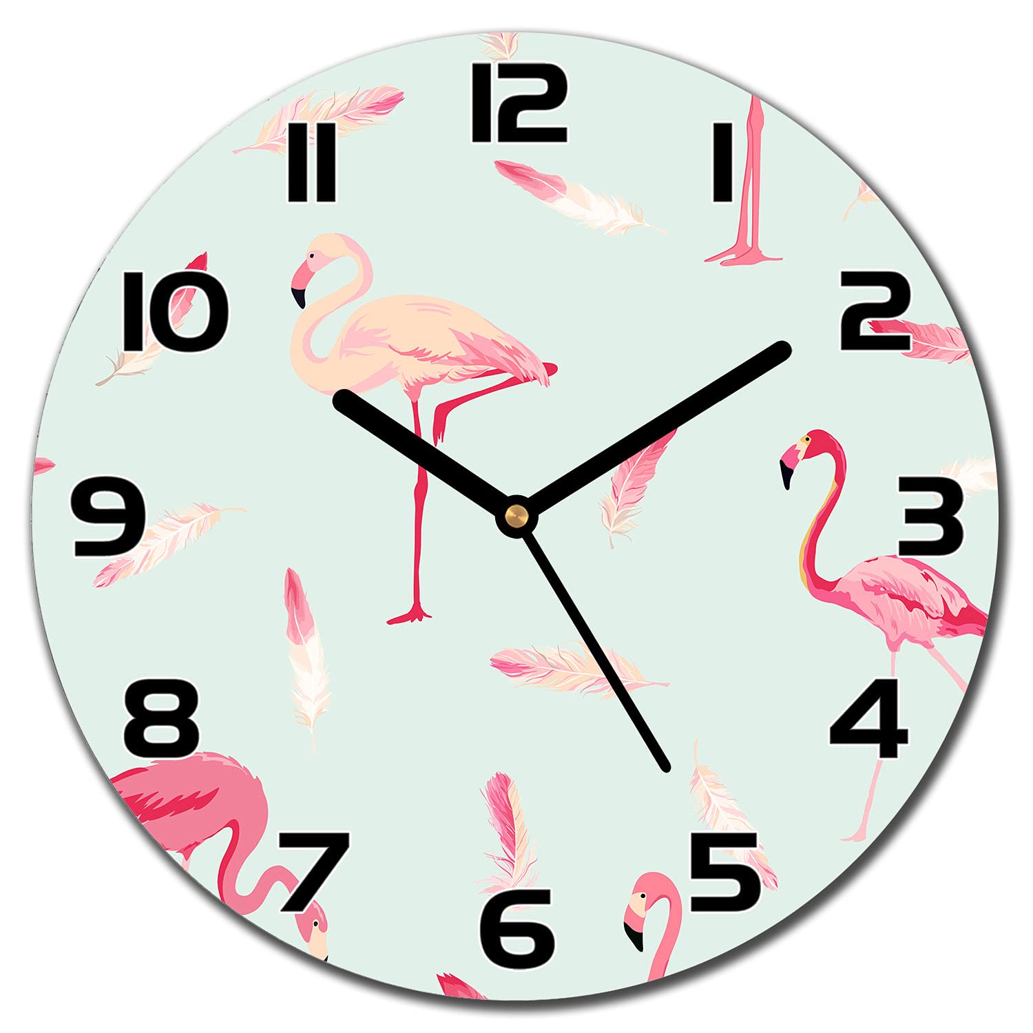 Horloge en verre cuisine et salon 30 cm oiseau Coloray ambiance nature