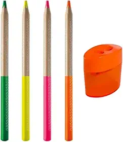Lápis Marca Texto Fluo Tris C/4 Cores + Apontador