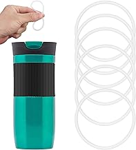6pcs Replacement Rubber Lid Seals Compatible with 16 & 20 oz Contigo Snapseal Byron Travel Mug, Leak-Proof Rubber Seals Lid Gaskets Replacement for Contigo Mugs (Transparent White)