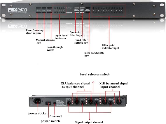 Buhelyc Digital Audio Processor KTV Professional Digital Effector Microphone Feedback Shifter Auto Howling Suppression for Stage Shows, Conferences, Karaoke