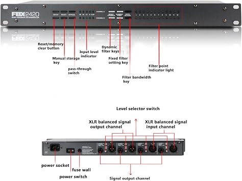 Buhelyc Digital Audio Processor KTV Professional Digital Effector Microphone Feedback Shifter Auto Howling Suppression for Stage Shows, Conferences, Karaoke