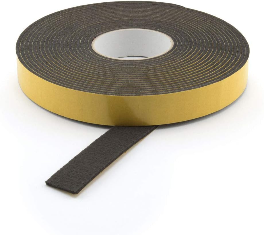 GoodGlides Self adhesive felt tape 25 mm black 10 metres felt roll for furniture and more