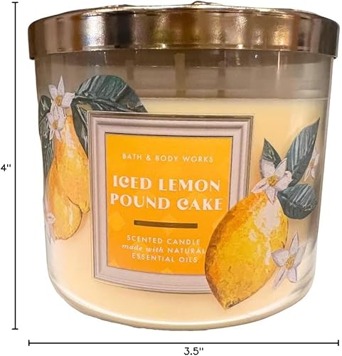 Miniatura 4 de Bath & Body Works ICED Lemon Pound Cake - Vela perfumada de 3 mechas - Nuevo aroma 2023