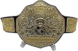 Generic Big Gold World Heavyweight Wrestling Championship Title Belt Replica, Adult Size, 6mm Thick Plates 7.7lbs Weight, Black