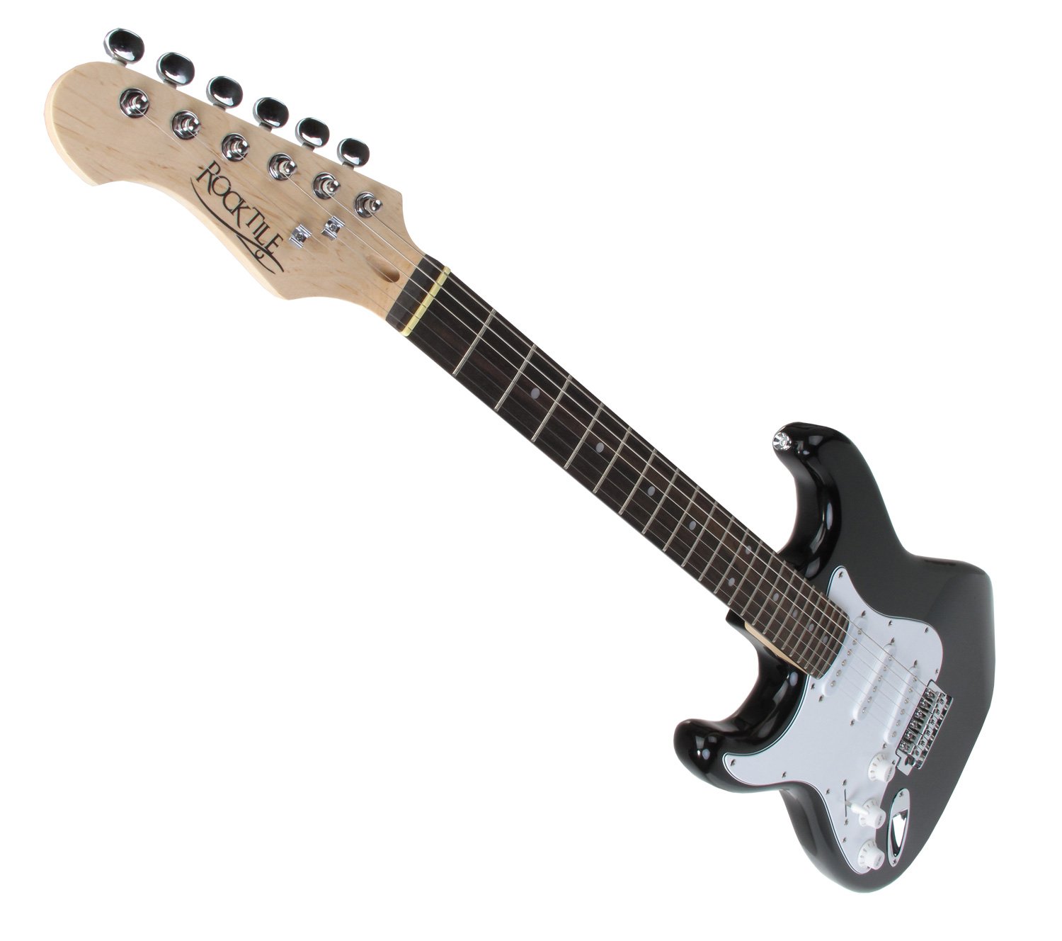 Rocktile Pro ST3-BK dla leworęcznych (Lefty) gitara elektryczna czarna + szkoła gitarowa