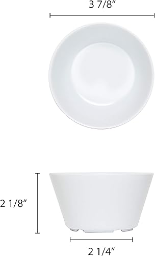 Miniatura 2 de Thunder Group Colección de vajilla de melamina blanca Nustone de 3.875 pulgadas - taza de caldo de 8 onzas, viene en docena