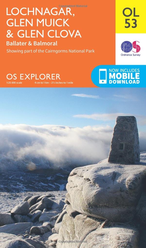 Lochnagar, Glen Muick & Glen Clova, Ballater & Balmoral by Ordnance Survey