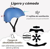 Vista 5 de Casco de bicicleta para niños, ajustable y para múltiples deportes, desde niños pequeños hasta jóvenes, 3 tallas