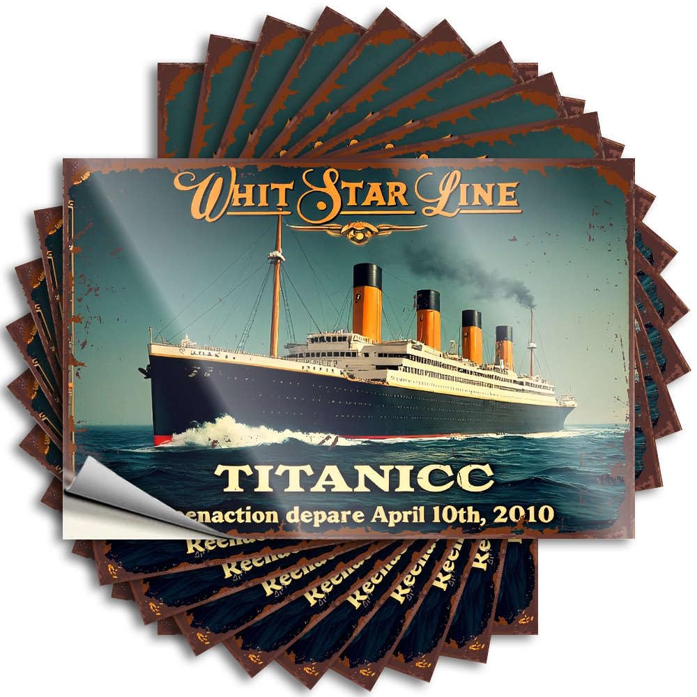 Fzfn Colour Positive, Quote Cover Vintage Titanic Poster. | Military Tiki Decorations(6X9cm)
