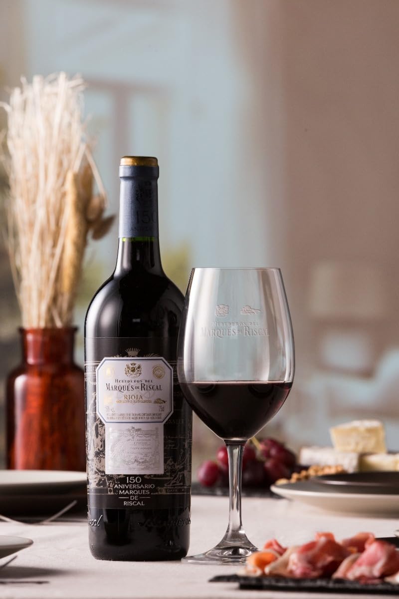 Marqués de Riscal 150 Aniversario, Vino tinto, Denominación de Origen Calificada Rioja, Variedad Tempranillo, 32 meses en barrica francesa, Botella individual 750 ml