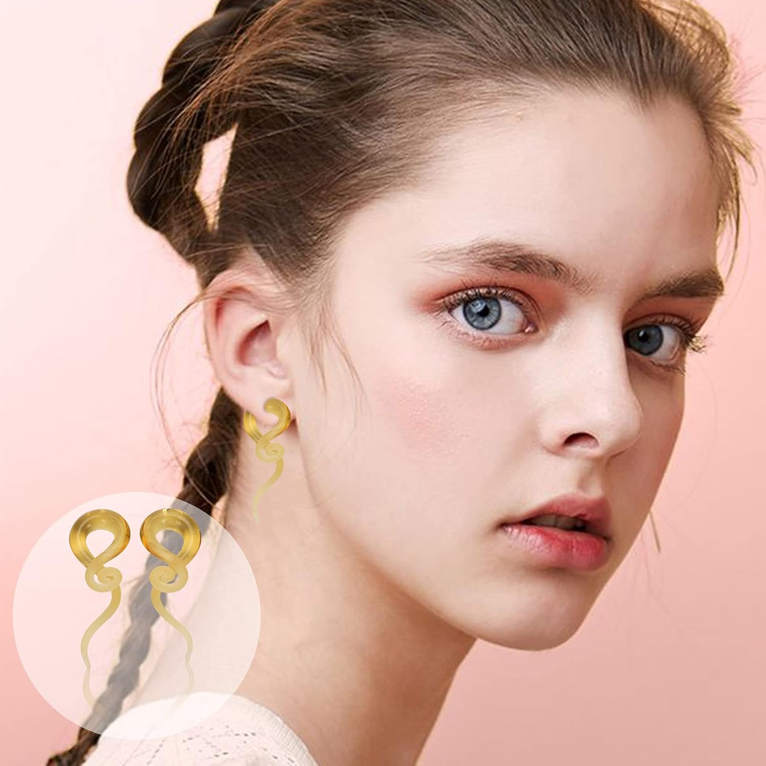 Longbeauty 2pcs Glass Ear Tapers 4G-00G Teardrop Spiral Gauges Plugs Ear Piercing Jewelry - Image 5