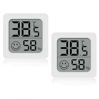 Digital Room Thermometer Hygrometer 2 Pack, Mini Indoor Temperature