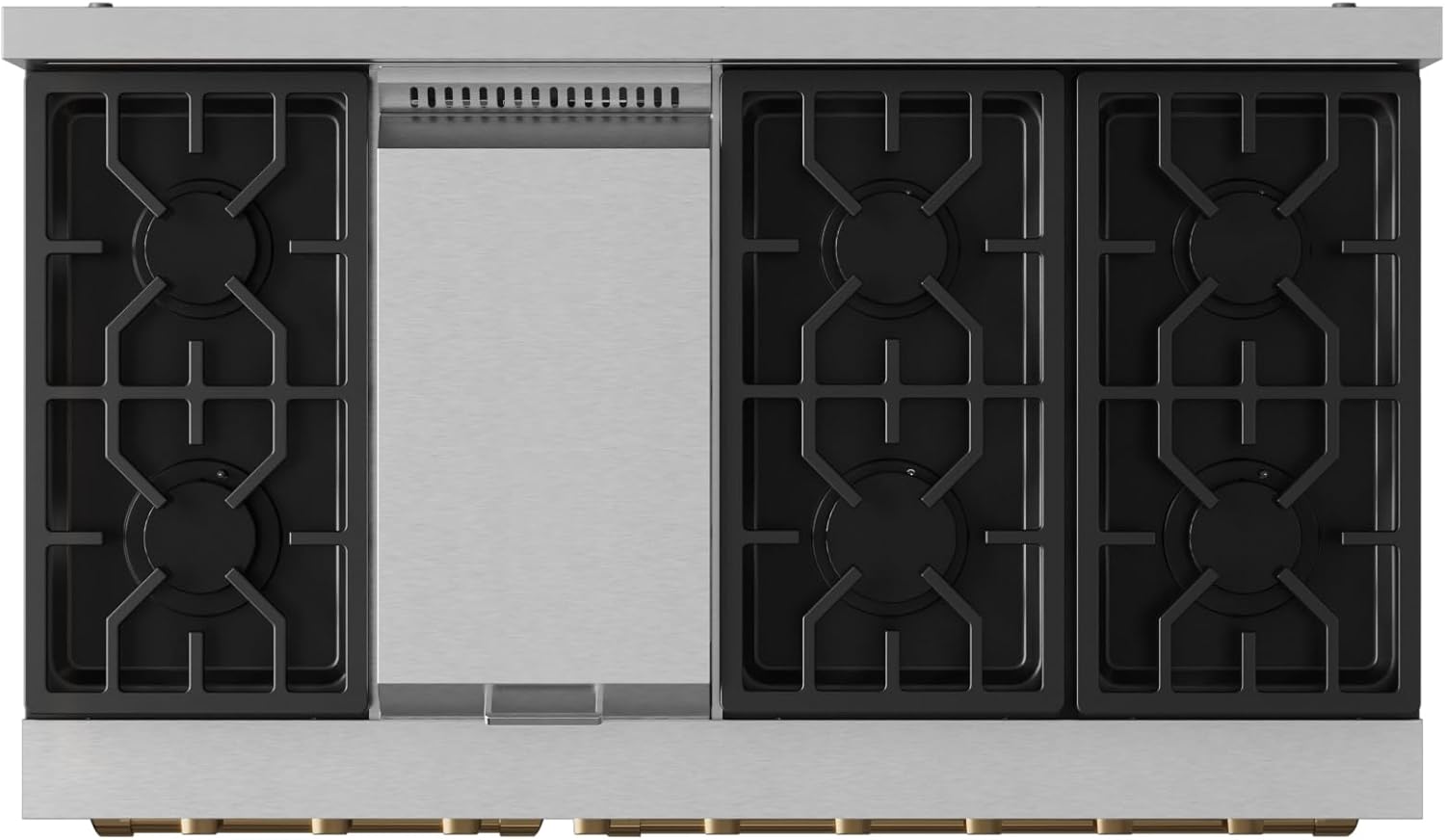 Gordon Ramsay by THOR Kitchen 48 Inch Professional Gas Range with Double Oven in Stainless Steel/Bronze
