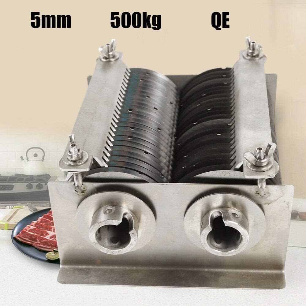 5mm Stainless Steel Blade Slicer Blades for QE Cutting Machine Blade Set for 1100lbs/h Commercial Meat Cutter Machine Cutting Pork Mutton Beef Slicing Shredding Meat Processing Cutter