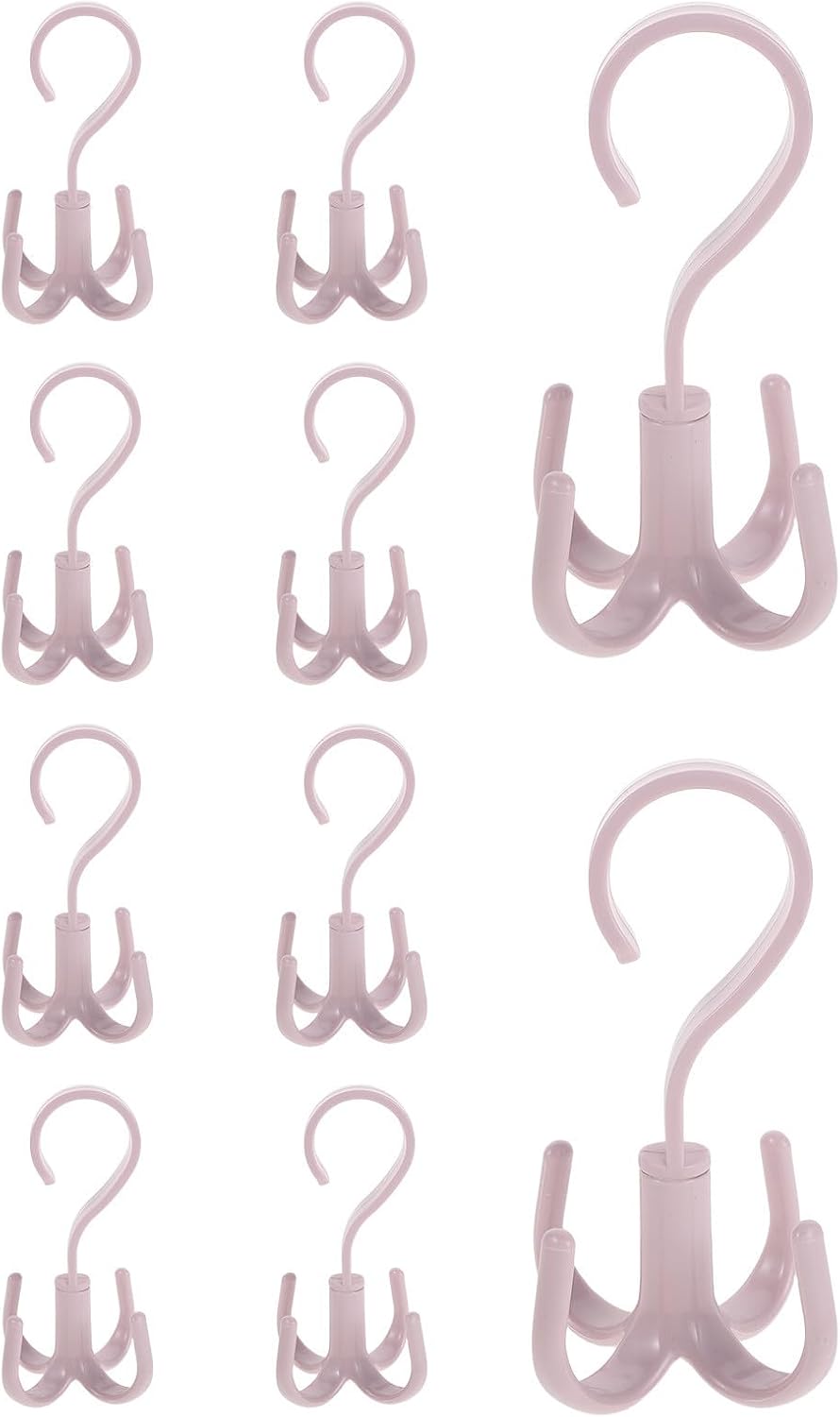 10pcs Rotatable Four-Claw Swivel Hanger Hooks for Closet Space Saving