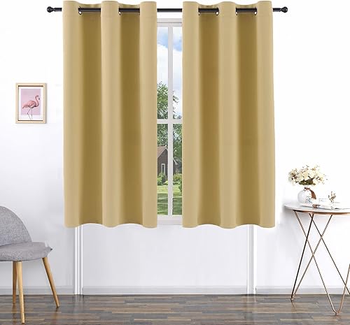 Miniatura 86 de Pickluc Cortina opaca con ojales para dormitorio, cortinas de bloqueo de luz, aislamiento térmico, reducción de ruido, 42 pulgadas de ancho x 84