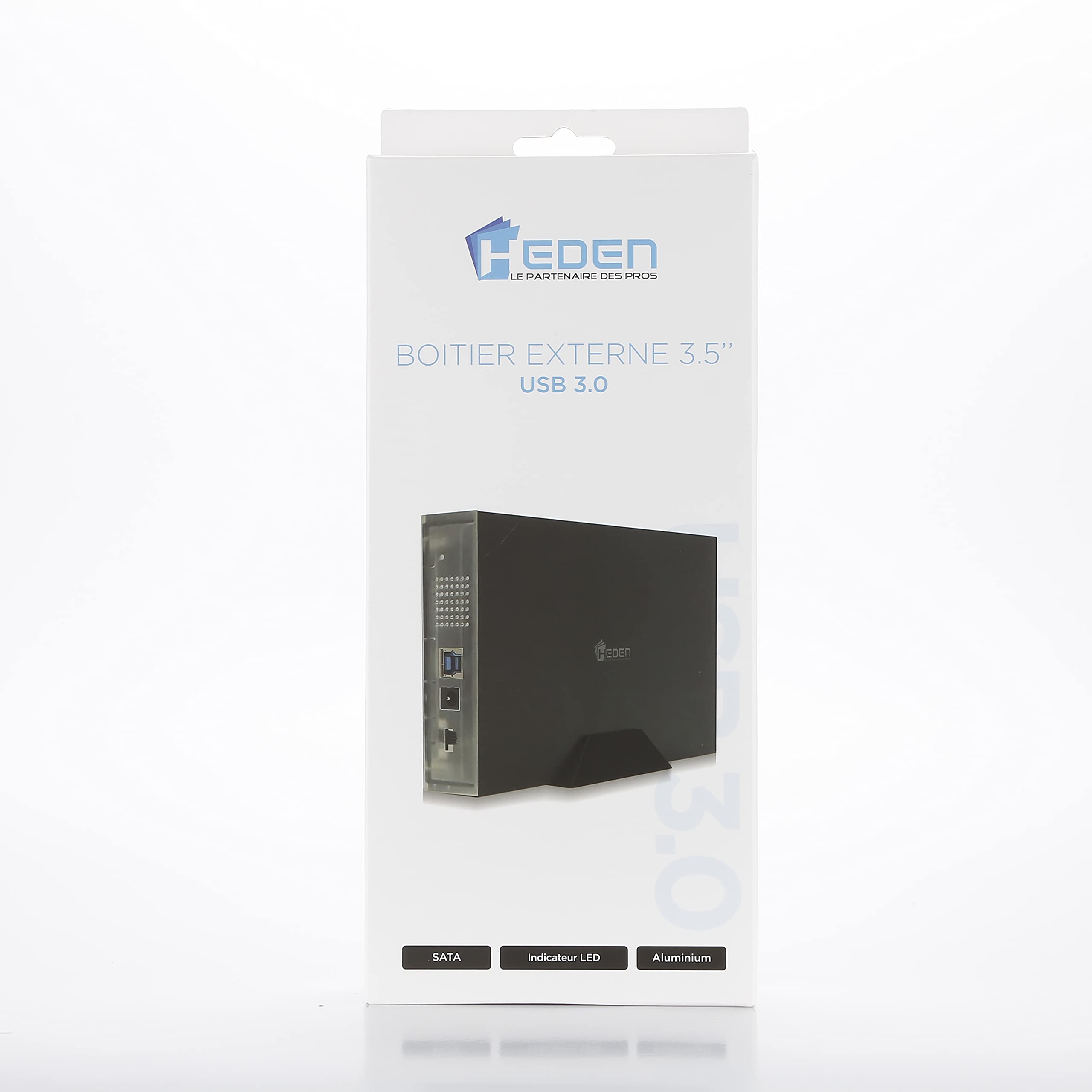 Heden Custodia esterna 3.5" pr 3.5" HDD/SATA fino a 16 TB, USB3.0, custodia in lega di alluminio, nero
