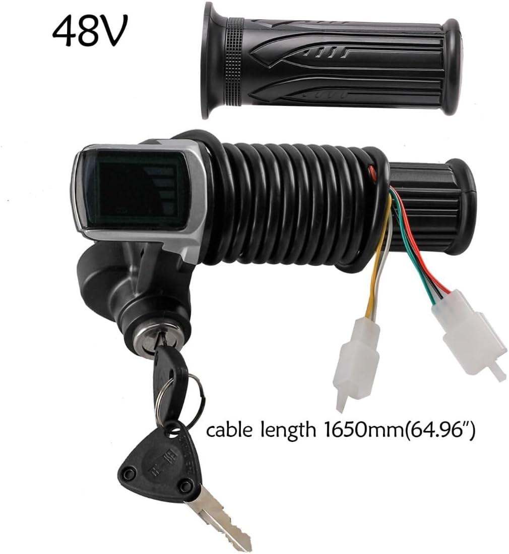 48V 1800W Electric Bicycle Bike Scooter e-Bike Brushless DC Motor Speed Controller and Twist Throttle Grips Keylock LCD for Go Kart ATV Quad Drift Trike Buggy 4 Wheelers Tricycle Bicycle