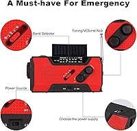 Vista 3 de YIRENZUI Crank Radio Solar Power Emergency Hand Crank Radio with Flashlight 1000mAh Cell Phone Charger Portable AMFM NOAA Weather Radio Household