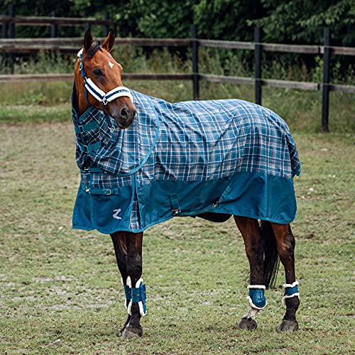 Horze Nevada 1200D Lightweight Waterproof Horse Turnout Rain Sheet (No Fill) - Legion Blue/Dress Blue - 78 In #TOP1