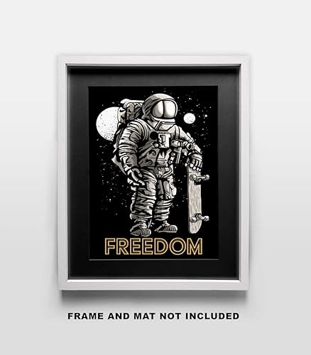 Miniatura 5 de Freedom Skateboarding Fine Art Print- 11x14 Unframed Wall Art Print- Gift for Skateboard Fans, Future Astronauts, Astronomers, Science Lovers -