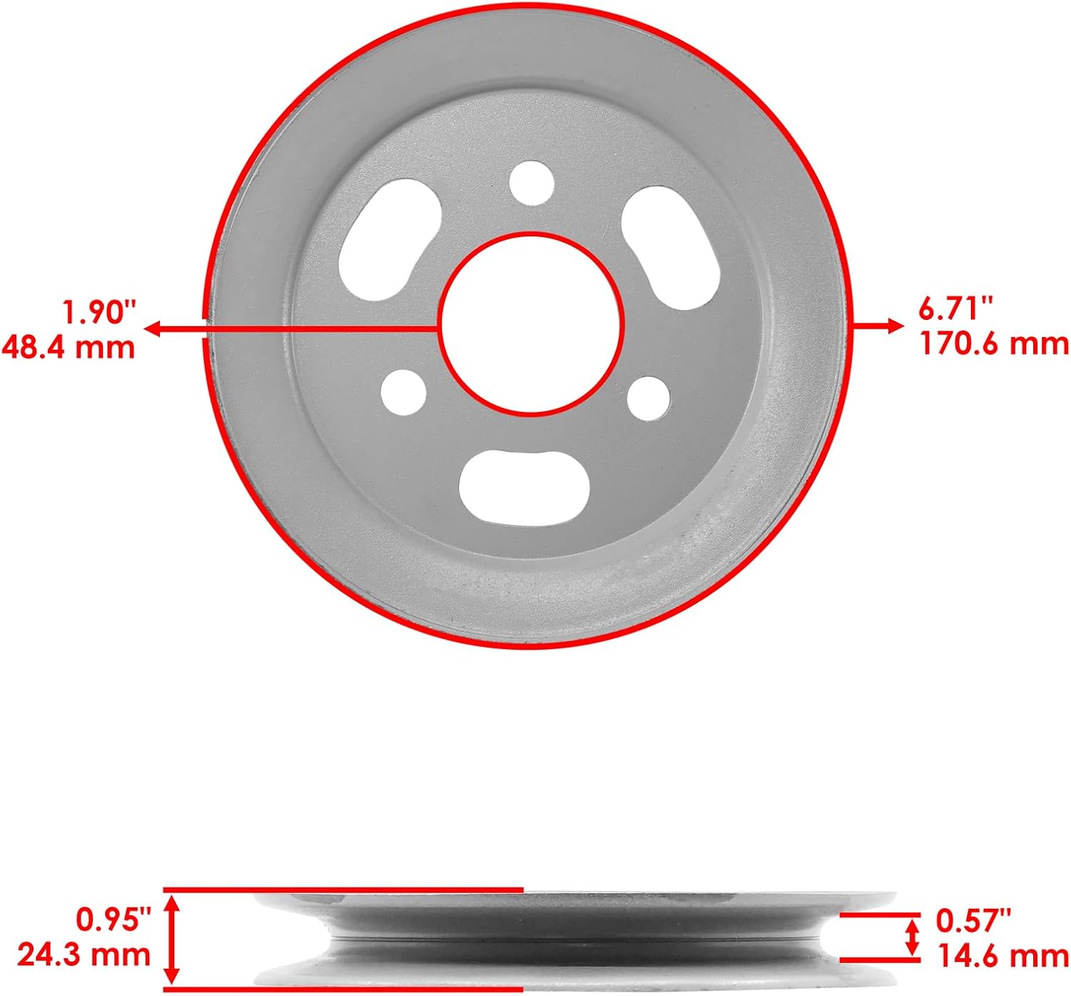 Replacement For 52" Deck Spindle Pulley for Toro 74953 74955 74994 75934 75955 75969TE 115-7450 Mod-C26C-70717