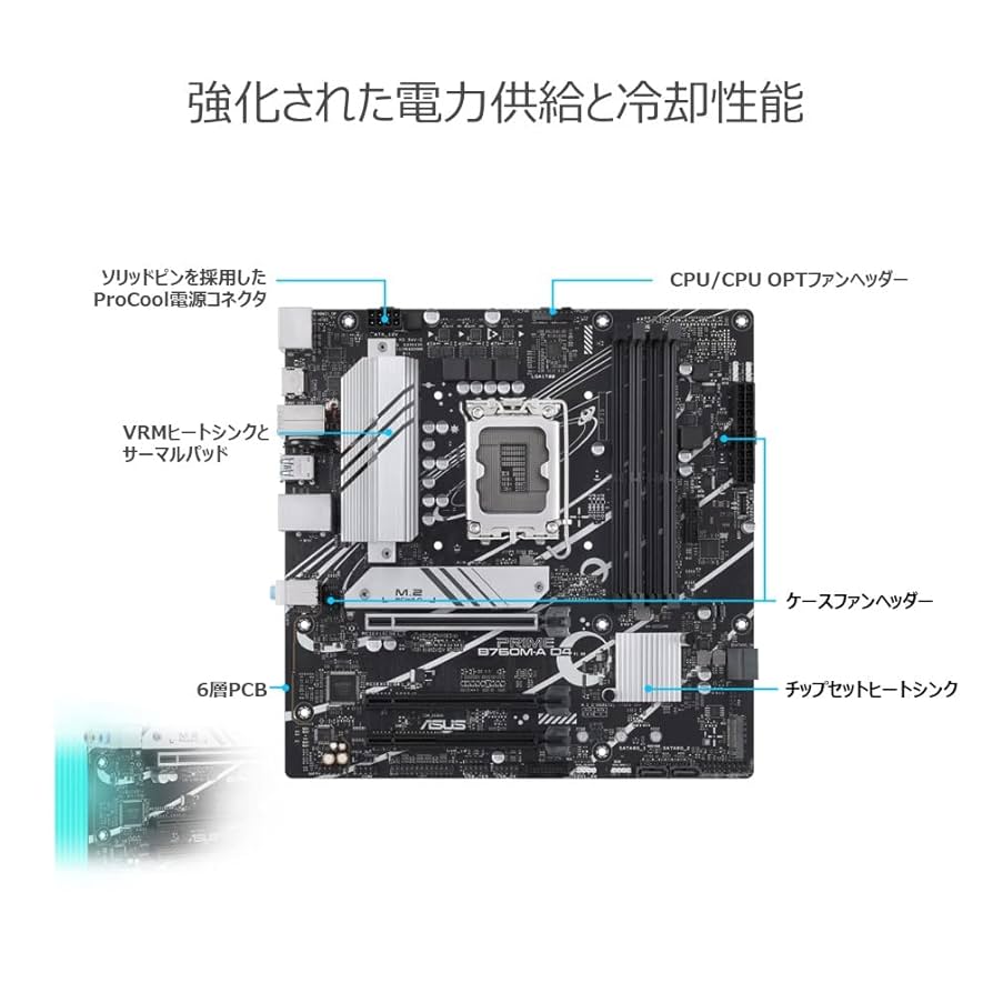 Amazon | ASUS PRIME B760M-A D4 intel 第14・13・12世代 CPU