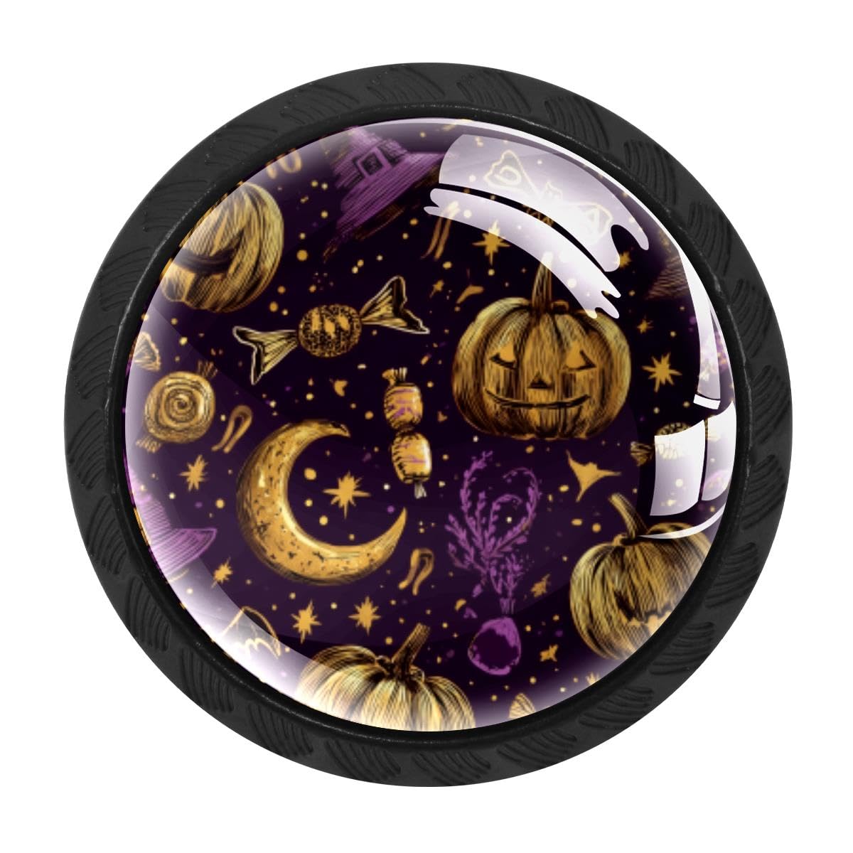 4 PCS Cabinet Knobs, Witch Hat Pumpkins Candy Drawer Knobs Dresser Handles