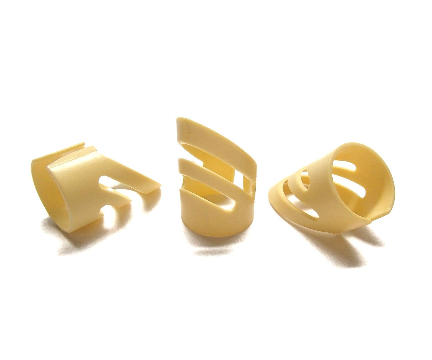 Phoenix フィンガーピック 3個セット【Lサイズ(約14mm)】アコースティック・フォーク・エレキギター対応/指の爪保護/簡単加工<長期保証45日間>(クリーム)ピック