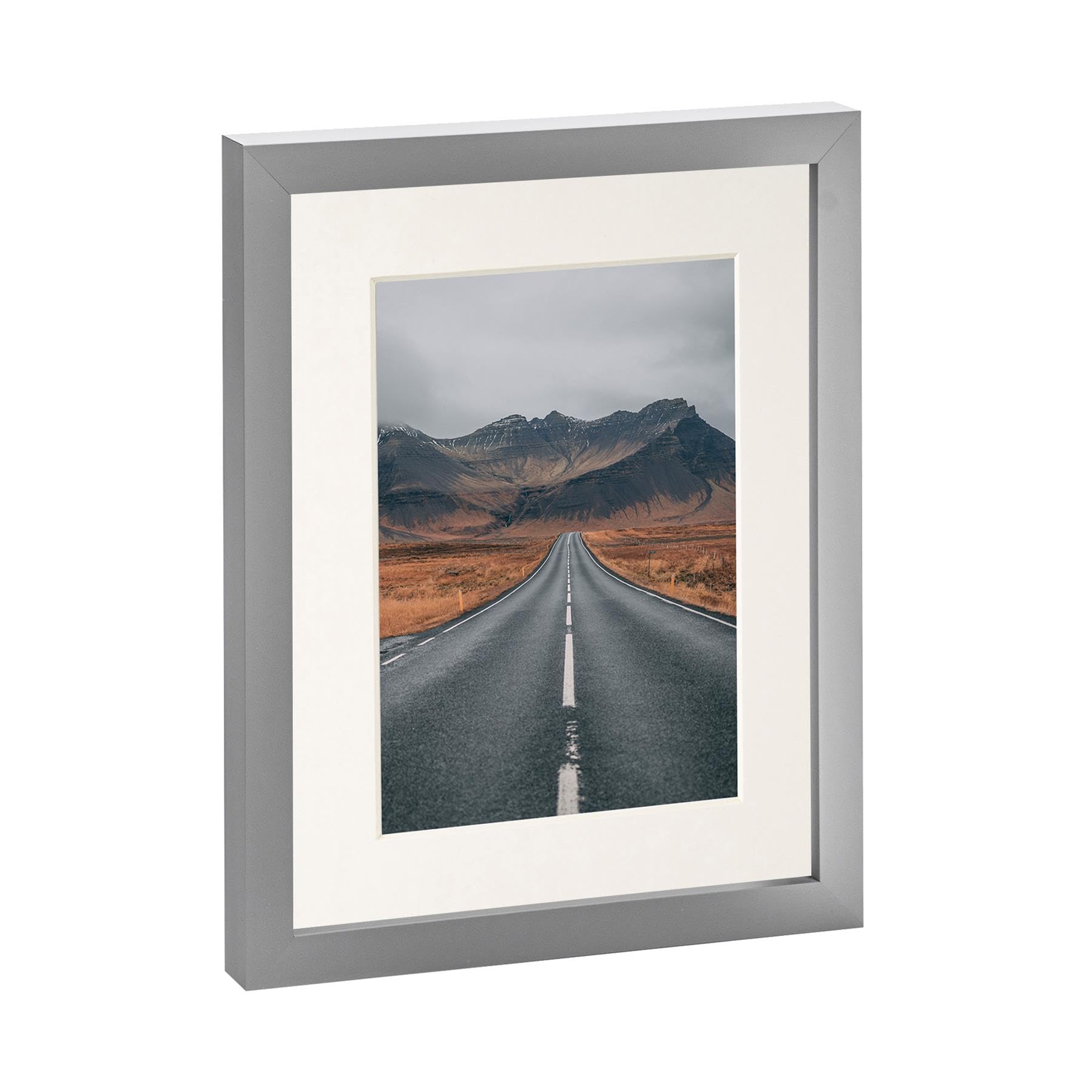 Nicola Spring Photo Frame - 8" x 10" - Grey - Acrylic