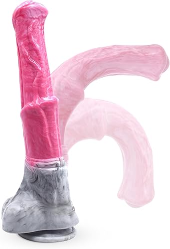 Consolador de caballo, consolador realista de animales rosados de 12 pulgadas, consolador enorme y grueso, juguete sexual anal con ventosa, juguete