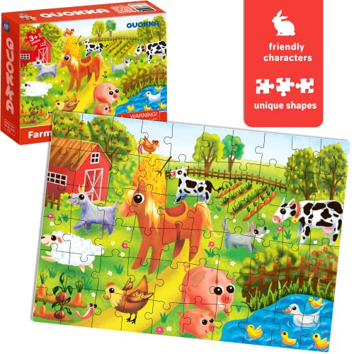 60 Piece Puzzles For Kids Ages 4-8 - 4 Jigsaw Toddler Puzzles Ages 3-5 By Quokka - Animals Toys For Children 6-8-10 Year Old For Boys And Girls #TOP2