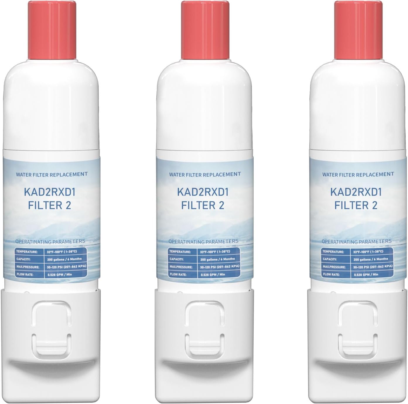 KAD2RXD1 Filter 2 Water Filter Cartridge, Compatible with Kitchen (SIMILAR) 3 Pack