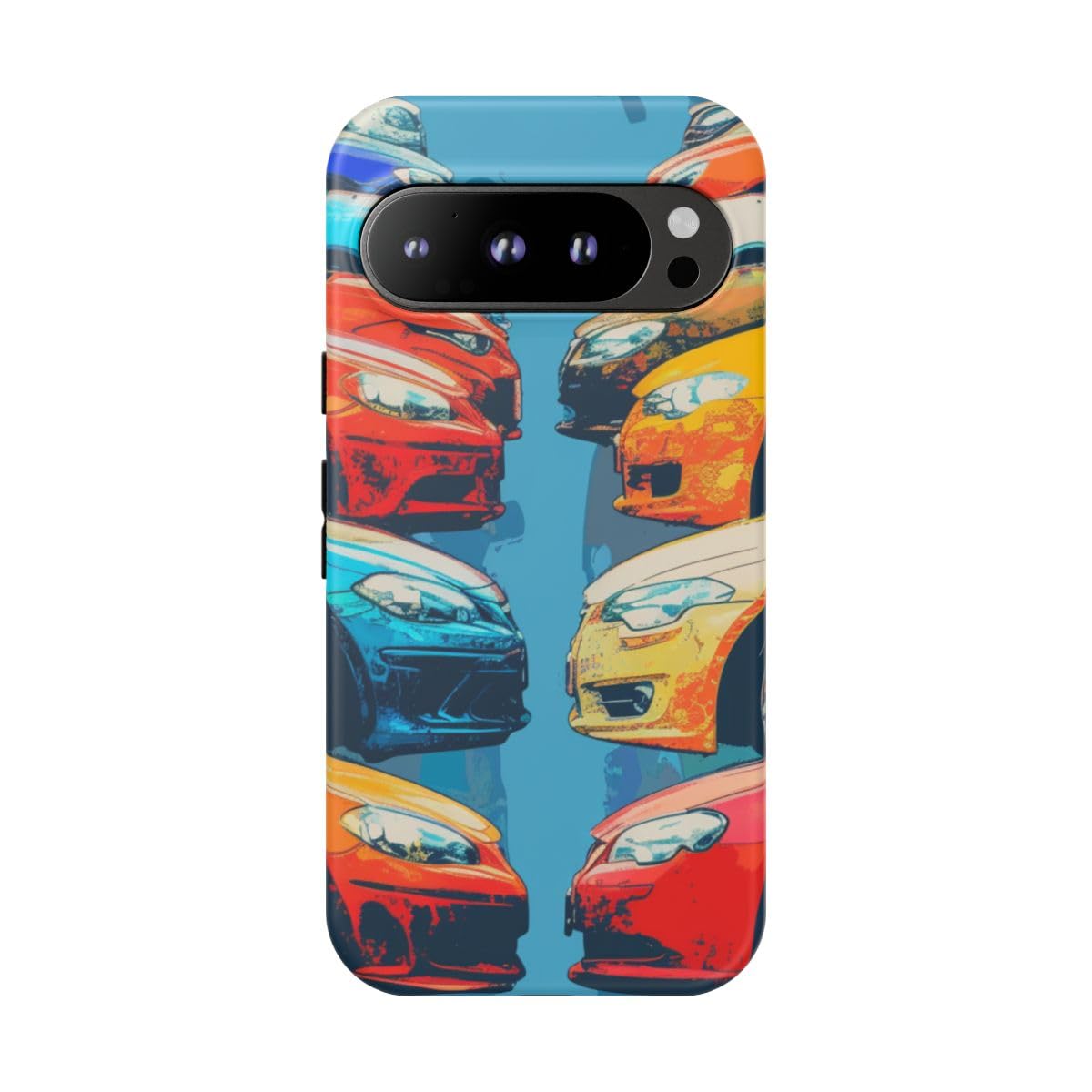 Coque Google Pixel 9 Pro multicolore rigide voitures modernes mate - 4