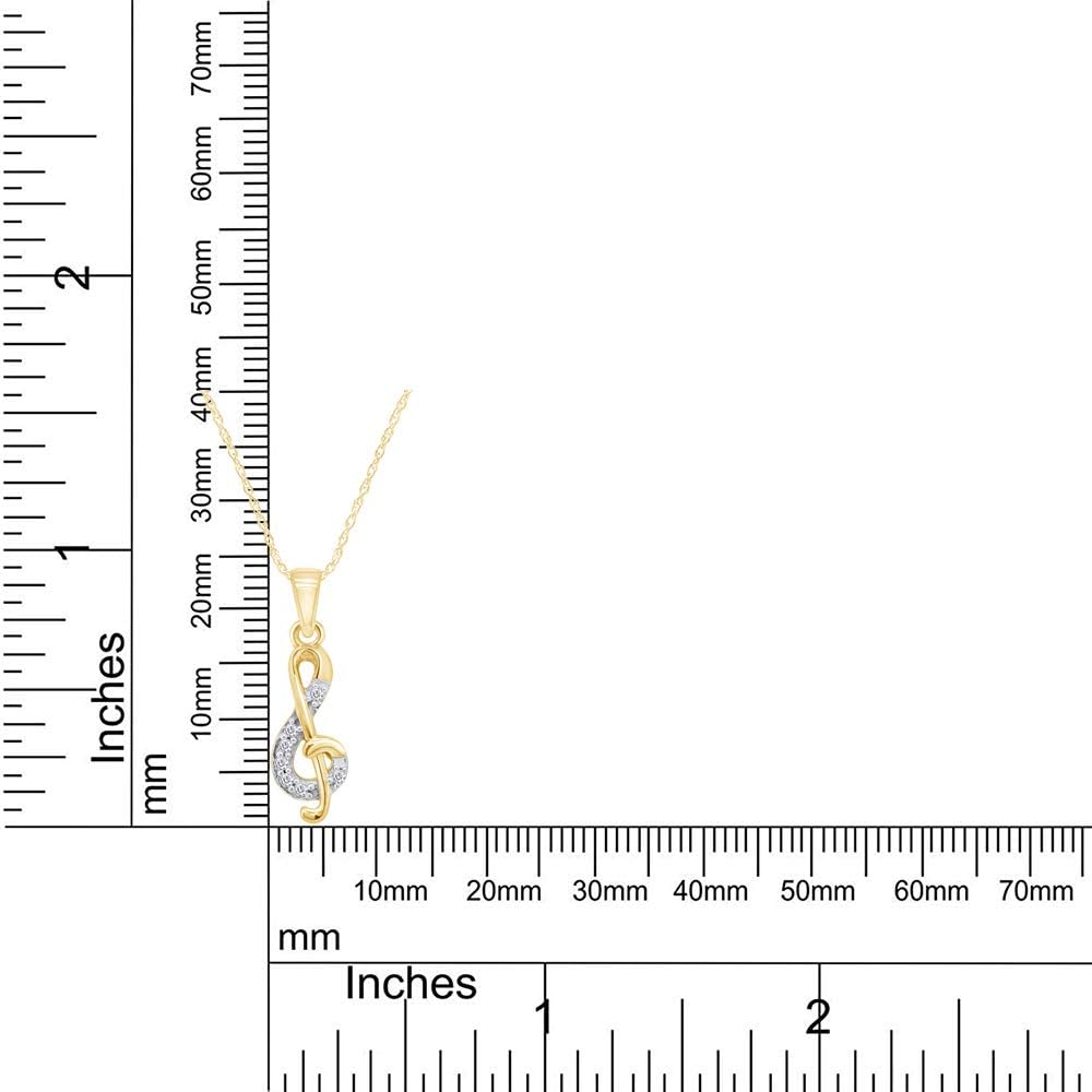 AFFY Treble G Clef Music Note Cubic Zirconia Pendant in 14K Gold Over Sterling Silver - Image 4