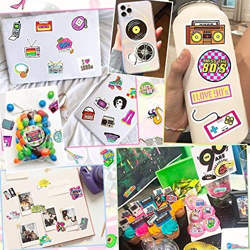BAIYINGMOER 70 Pcs 80s 90s Stickers for Water Bottles, Waterproof Vinyl Cute Vintage Stickers for Scrapbook, Laptops, Party Favors, 1980's Retro Decorative Decals for teens Adults - 3