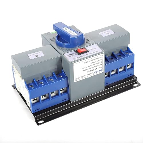 Miniatura 9 de Interruptor de transferencia automática, 250A 4P Industrial Dual Power Generator Changeover Switch, Mini AC110V/60hz (4P 250A)