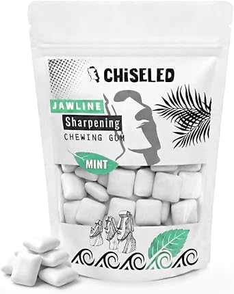 CHISELED® Jaw Exerciser Chewing Gum - Mewing- Jaw Trainer for Face Mouth, Jawline Chisel & Enhance - 2 Month Pack - Neck Exerciser - Jawline Exerciser - Trainer Men – (UK) (2 Month Supply, Mint)