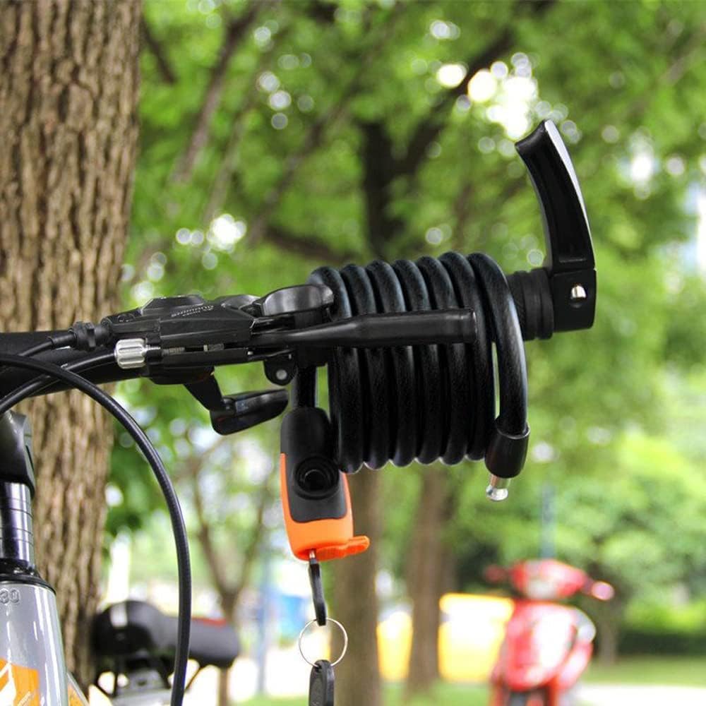 Mountain Bike Bike Cable Lock,Fixed Anti-Theft Steel Chain Lock Bike Accessories with Mounting Bracket with 2 Keys Anti-Theft Lock